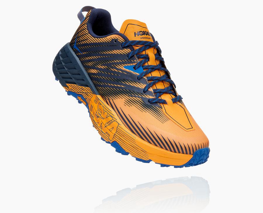 Tenis Trail Hoka One One Masculino Laranja/Pretas - Speedgoat 4 - 419-AQOCEL